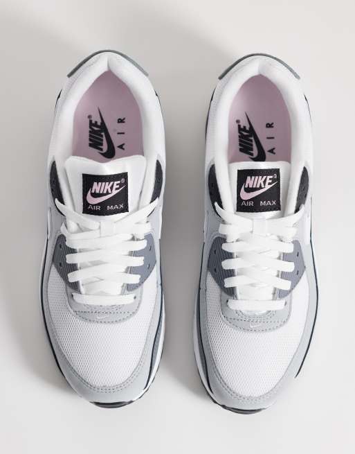 Nike – Air Max 90 – Vita, grå och rosa sneakers, 3 av 5