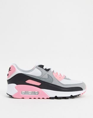 Nike Air Max 90 White And Pink Sneakers 