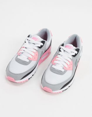 air max 90 trainers white grey rose