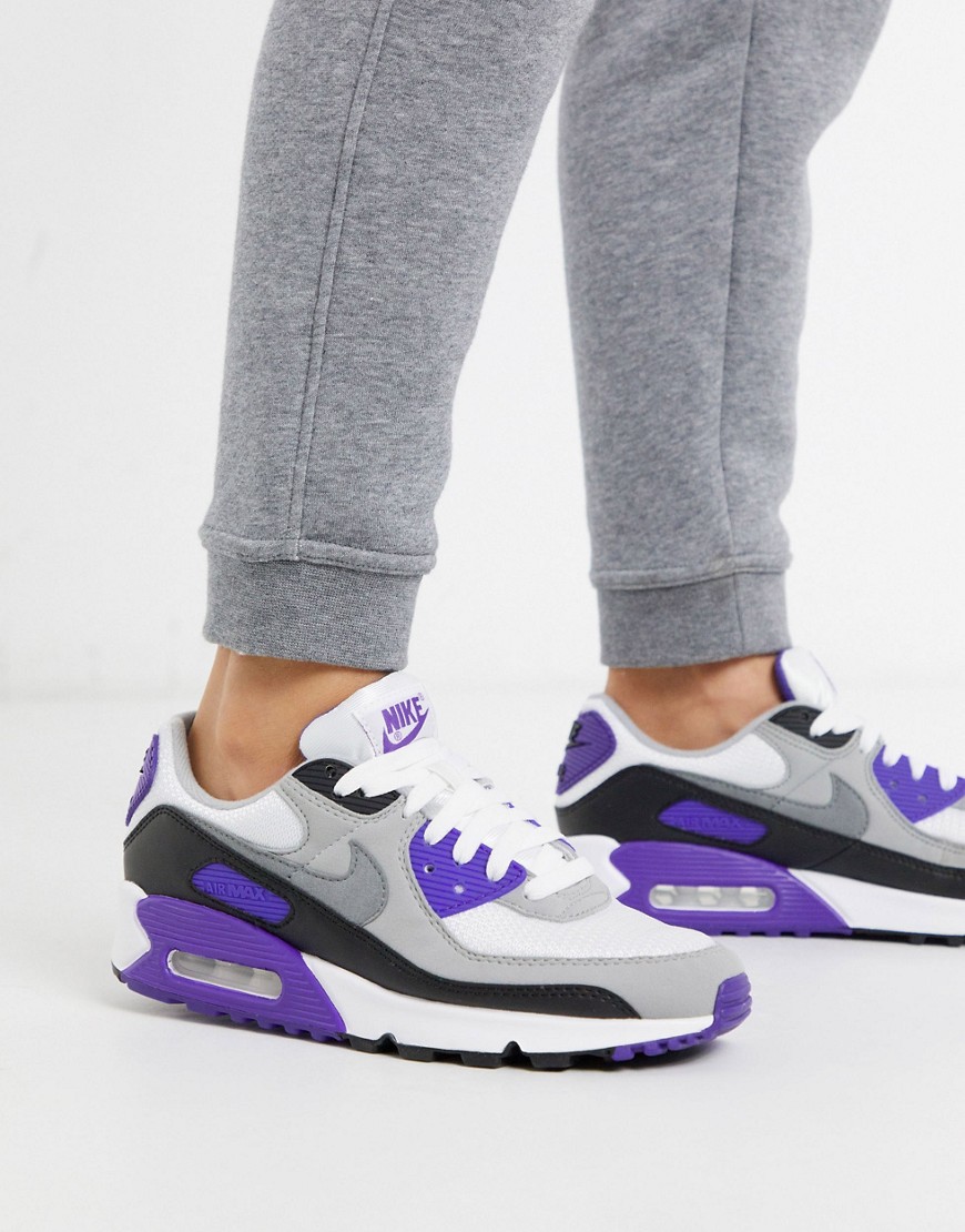 Nike Air Max 90 White And Purple Trainers