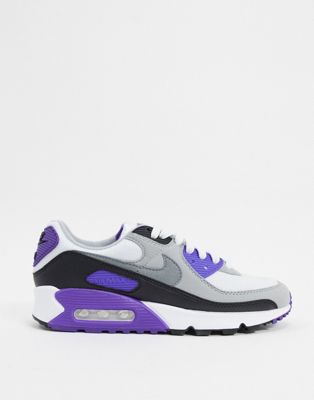 Nike Air Max 90 white and purple trainers | ASOS