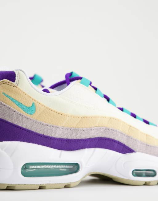 Nike Air Max 95 Air Sprung trainers in beige and purple