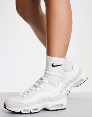 Nike Air Max 95 in white and university blue - ASOS Price Checker