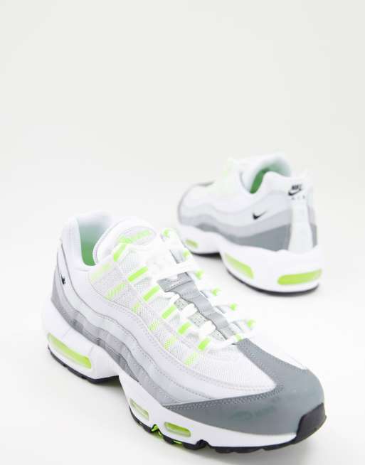 Nike Air Max 95 Baskets Gris et vert citron