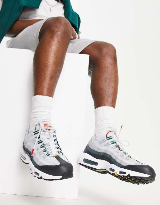 Nike Air Max 95 essential trainers in pure platinum and green