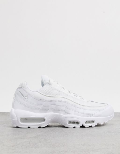 Nike Air Max 95 Essential trainers in triple white | ASOS