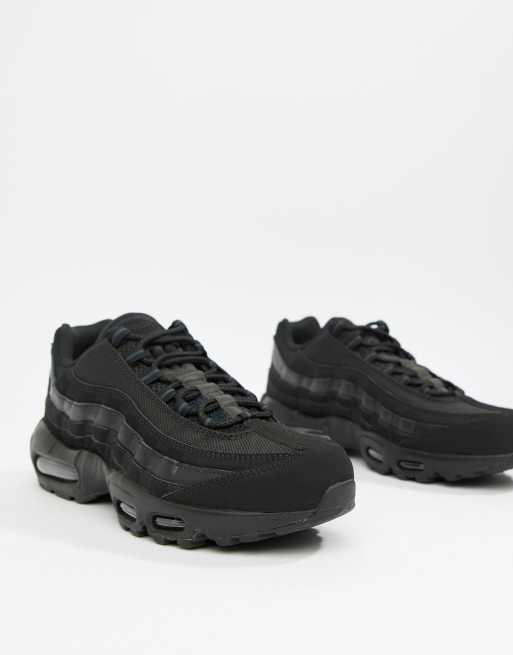 Nike Air Max 95 Leather Sneakers In Black Asos