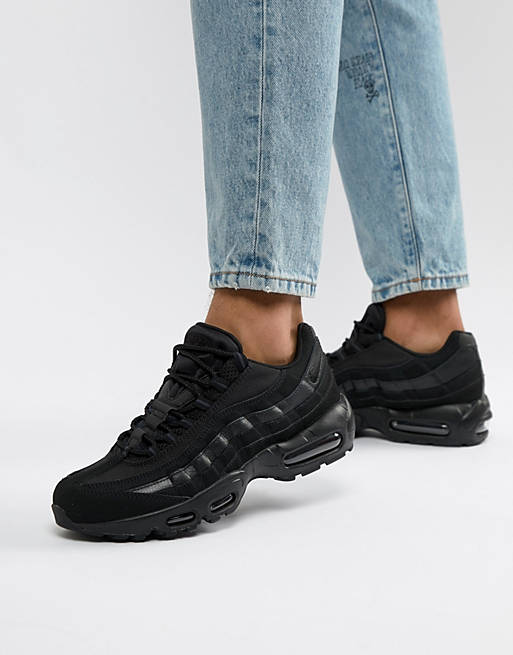 Nike Air Max 95 leather trainers in black