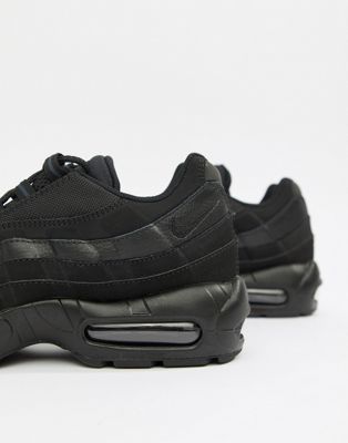 nike air max 95 leather trainers in black