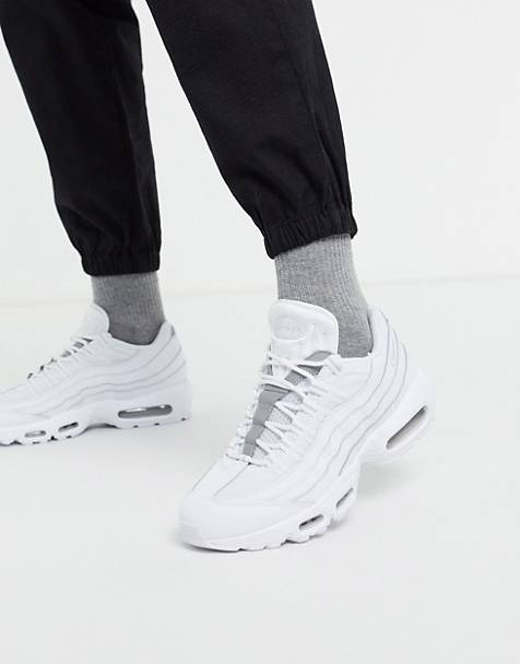 Nike Air Max 95 leather trainers in triple white