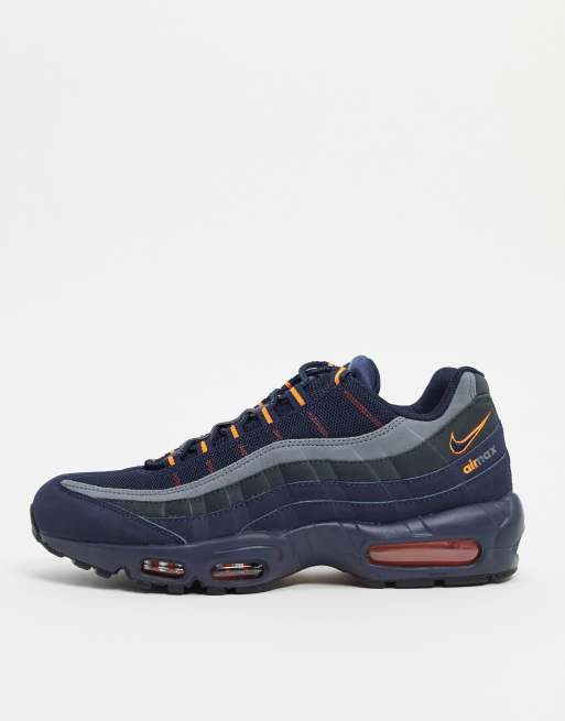 Nike air max on sale navy blue and orange