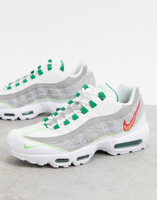 Nike Air Max 95 NRG recycled jersey trainers in white | Faoswalim