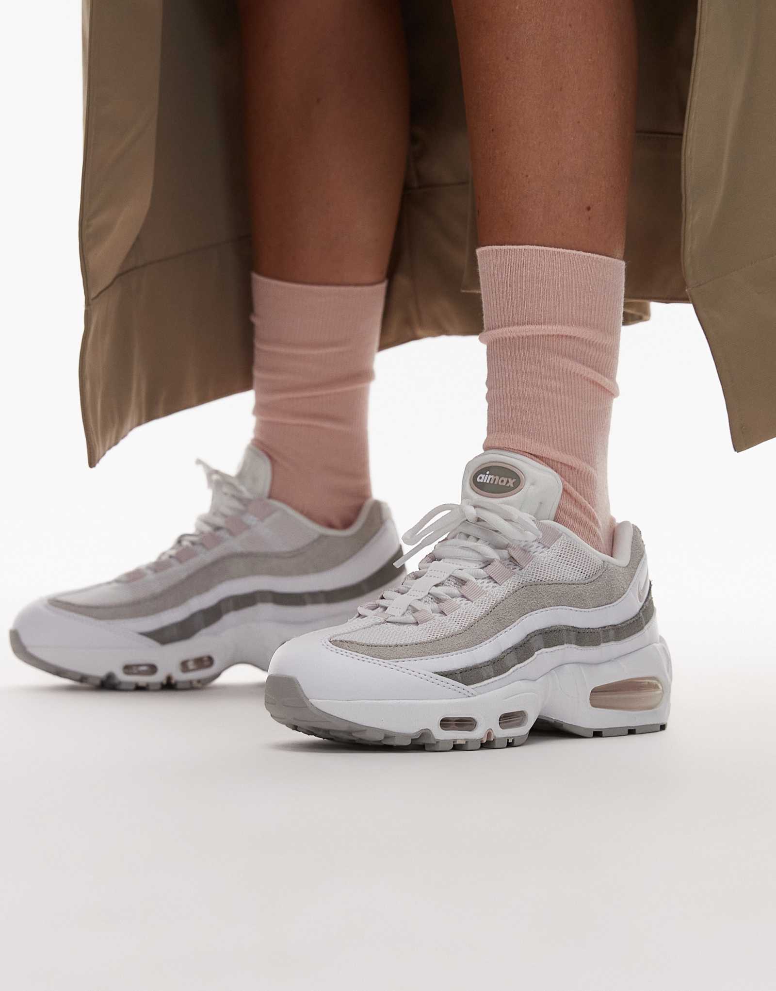 Кроссовки Nike Air Max 95 OG белого и розового цвета