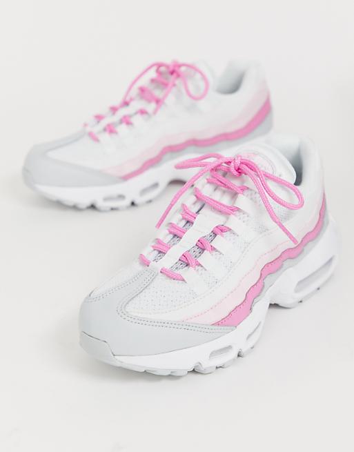 Nike Air - Max 95 - Sneakers bianche e rosa كدمات الركبة Nike Air - Max 95 - Sneakers bianche e rosa كدمات الركبة
