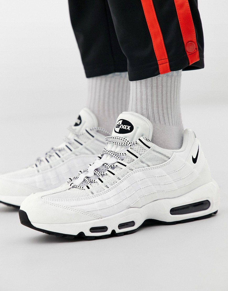 Nike - Air Max 95 - Sneakers in pelle bianca-Nero
