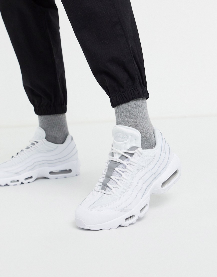 Nike - Air Max 95 - Sneakers in pelle in triplo bianco