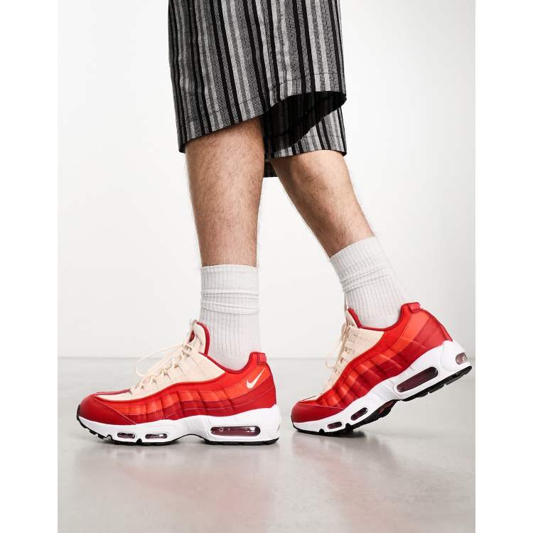 Nike air max on sale 95 red and white