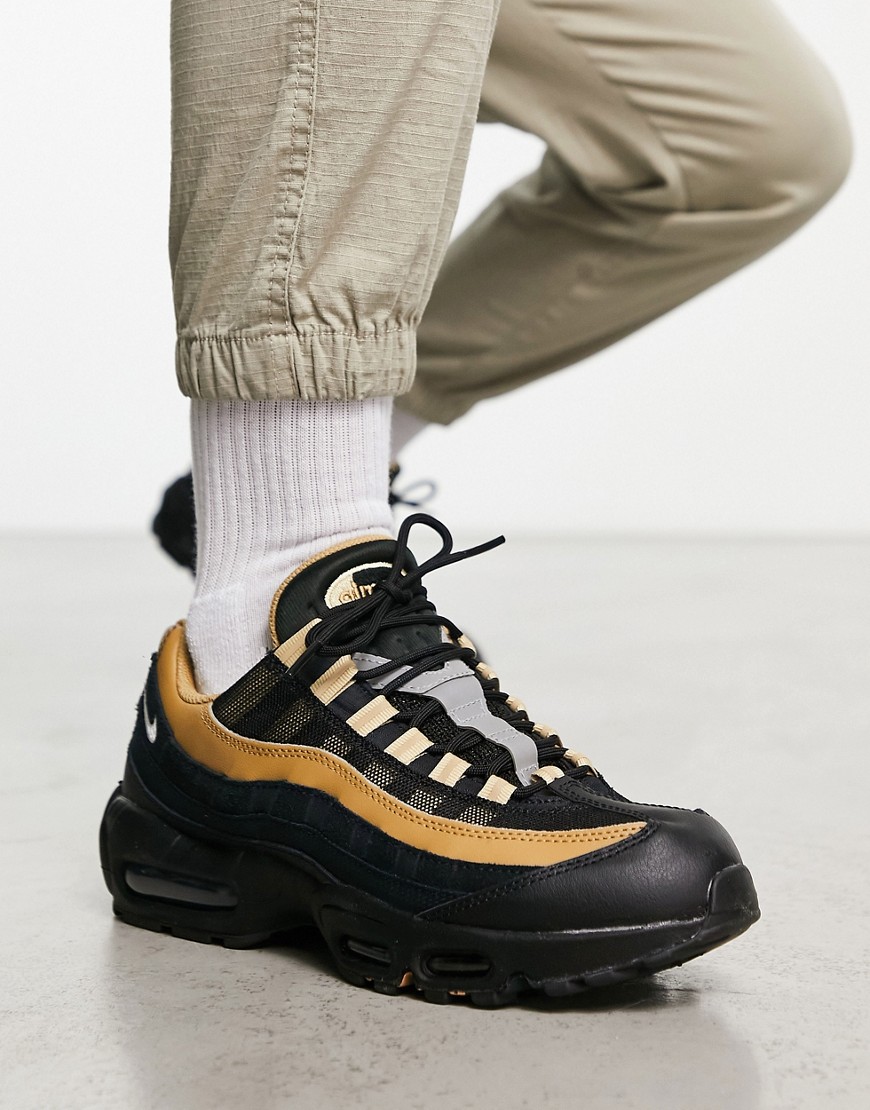 Nike Air Max 95 trainers in black and brown