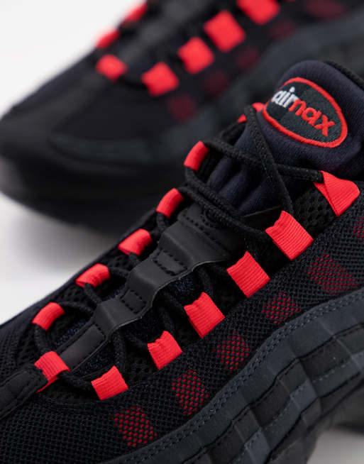 Nike Air Max 95 trainers in black and red