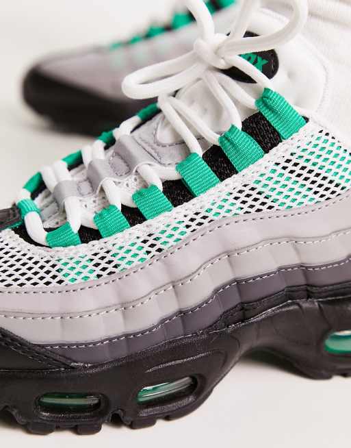 Nike Air Max 95 trainers in black and stadium green ASOS