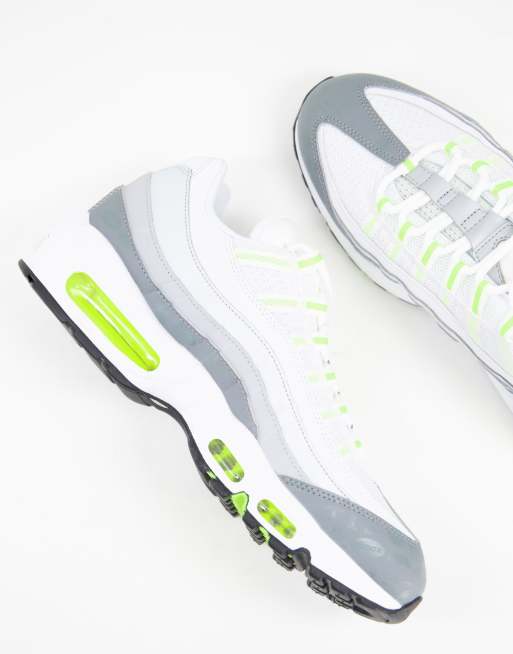 Nike Air Max 95 trainers in grey and lime