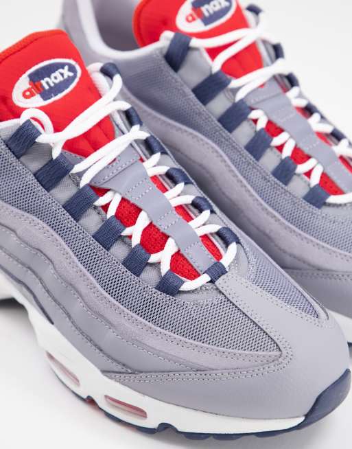 nike air max 95 grey and red