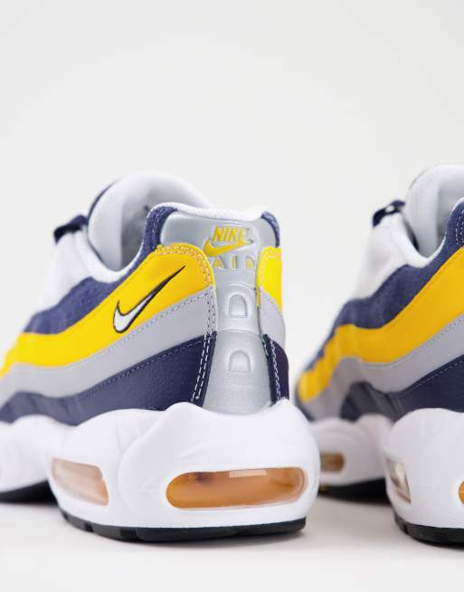 Air max 95 white/navy/yellow men's shoes sale