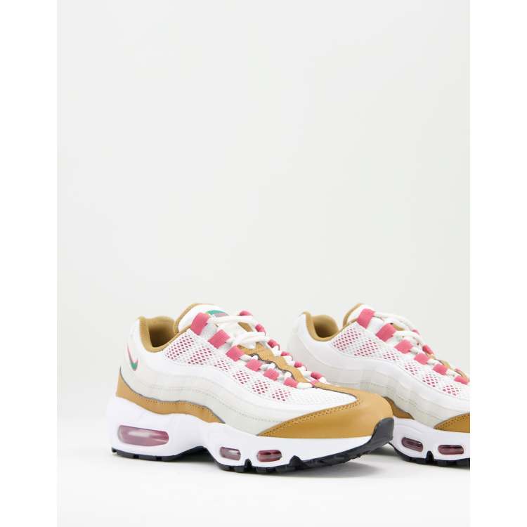 Nike Air Max 95 trainers in off white and brown