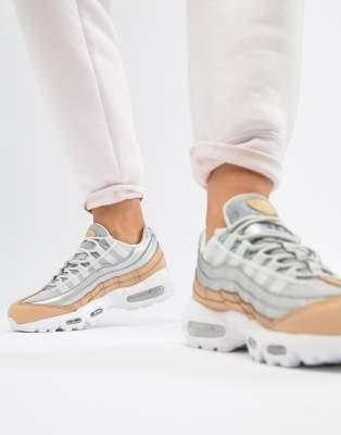 Nike Air Max 95 Trainers In Silver and 