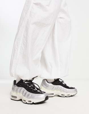 Silver nike air max cheap 95