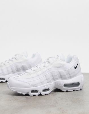 nike triple white leather air max 95 trainers