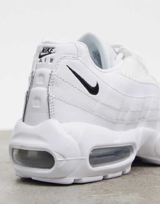 Nike triple white leather best sale air max 95 trainers