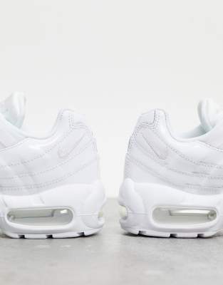 nike triple white leather air max 95 trainers