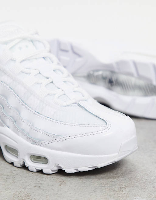 Injerto Janice Sudán Nike Air Max 95 trainers in triple white | ASOS