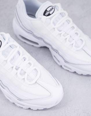 nike triple white leather air max 95 trainers