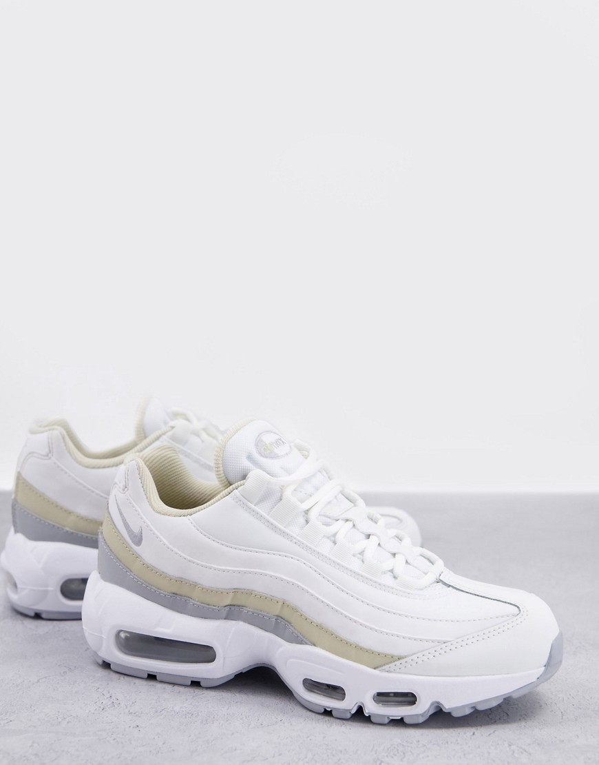 Nike Air Max 95 trainers in white and stone