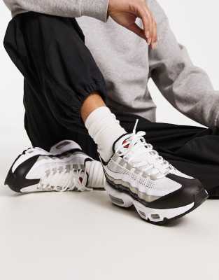 Air max 95 white and black on clearance feet