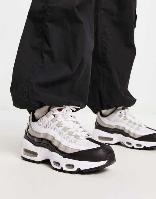 Nike Air Max 95 trainers in white black and grey