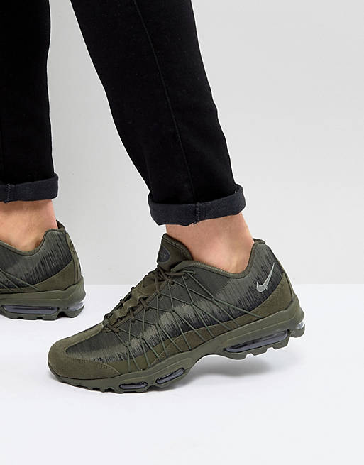 Nike Air Max 95 Ultra Jacquard Trainers In Green 749771-301