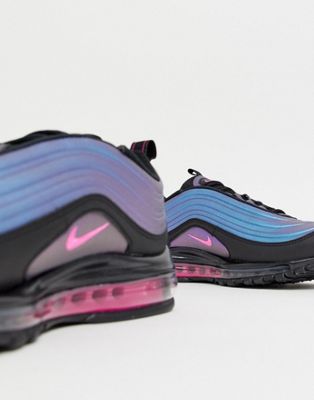 nike air max 97 iridescent trainers in black