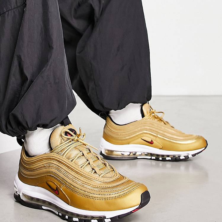 rehén Comparación ayuda Nike Air Max 97 OG sneakers in gold and red | ASOS