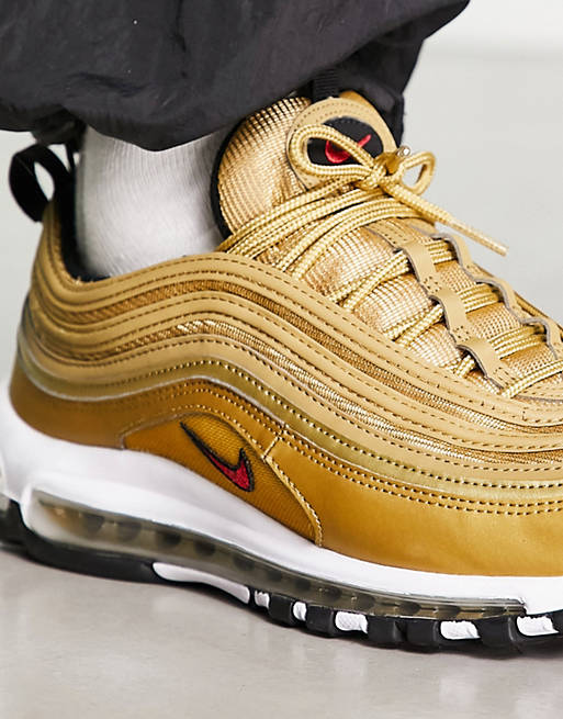 rehén Comparación ayuda Nike Air Max 97 OG sneakers in gold and red | ASOS