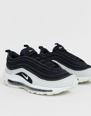 nike air max 97 premium trainers in black cracked leather