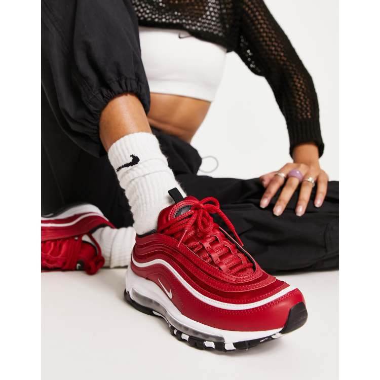 Nike Air Max 97 satin trainers in gym red