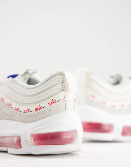 Nike Air Max 97 Se Sneakers In Light Bone University Red Asos