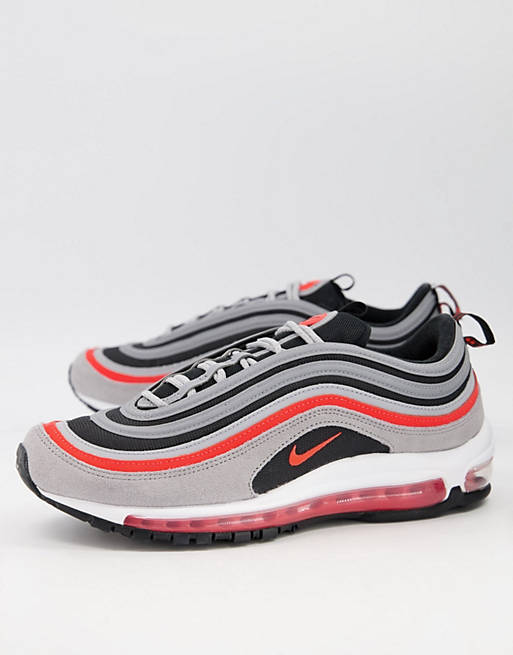 Nike Air Max 97 SE trainers in red and grey