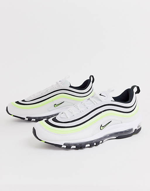 Nike - Air Max 97 - Sneakers bianche con righe nere e fluo نوت  سامسونج