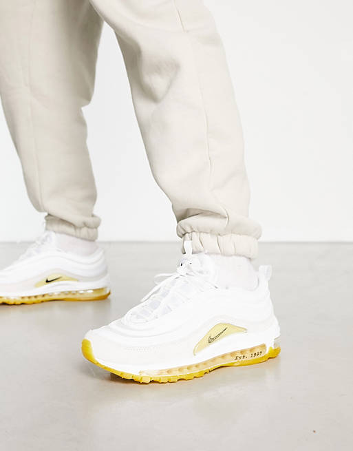 Nike - Air Max 97 - Sneakers bianche e giallo limone