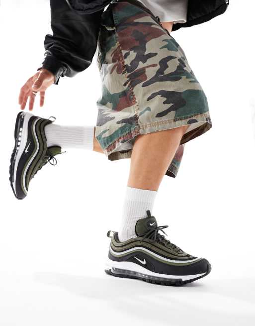 Nike Air Max 97 sneakers in black and green