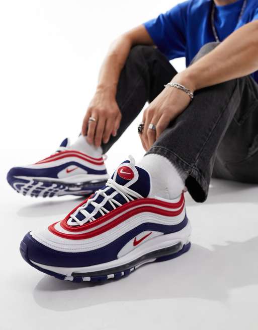 Nike Air Max 97 sneakers in blue and red